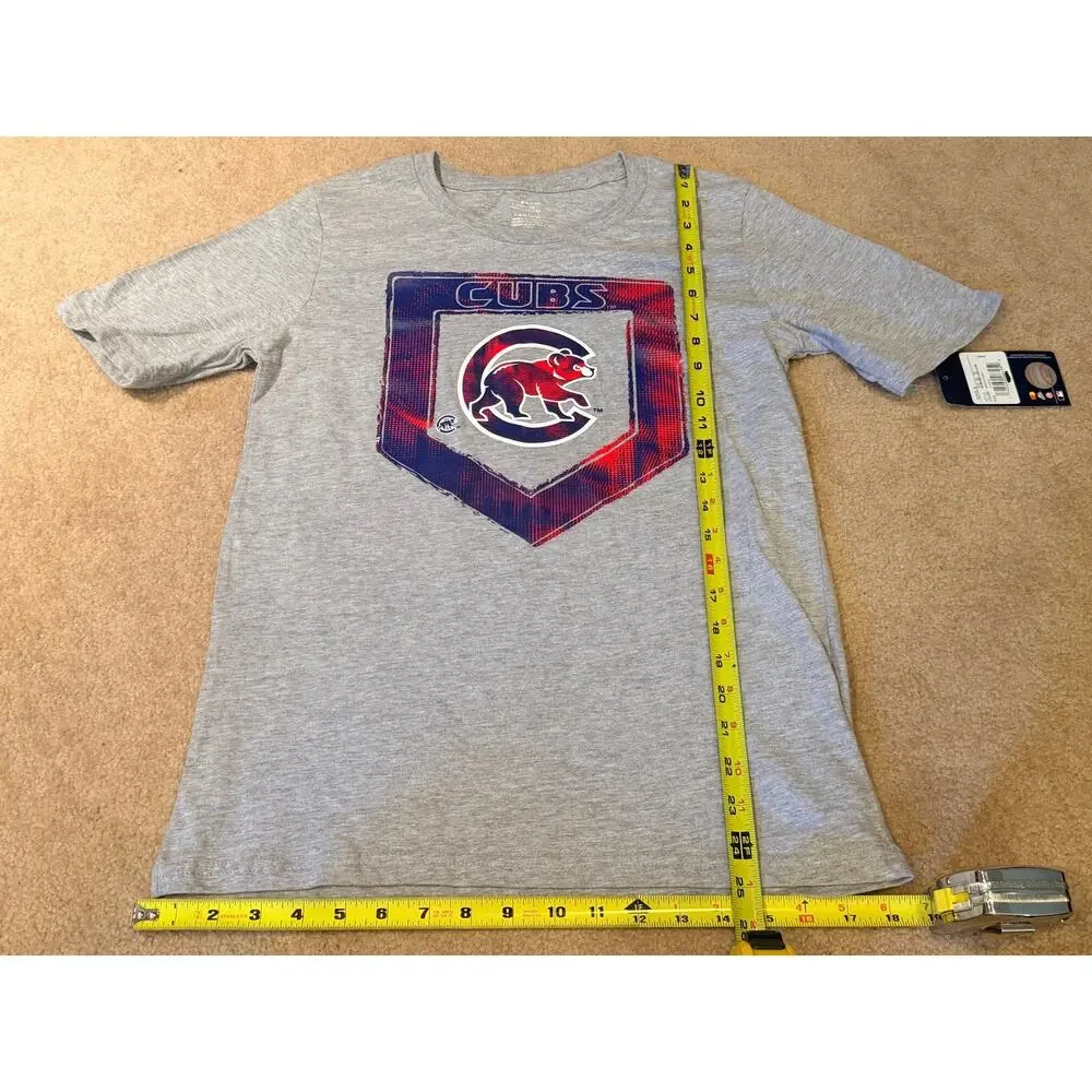 MLB Chicago Cubs Youth Boys Gray Short Sleeve Graphic T-Shirt Size L 14/16 NWT